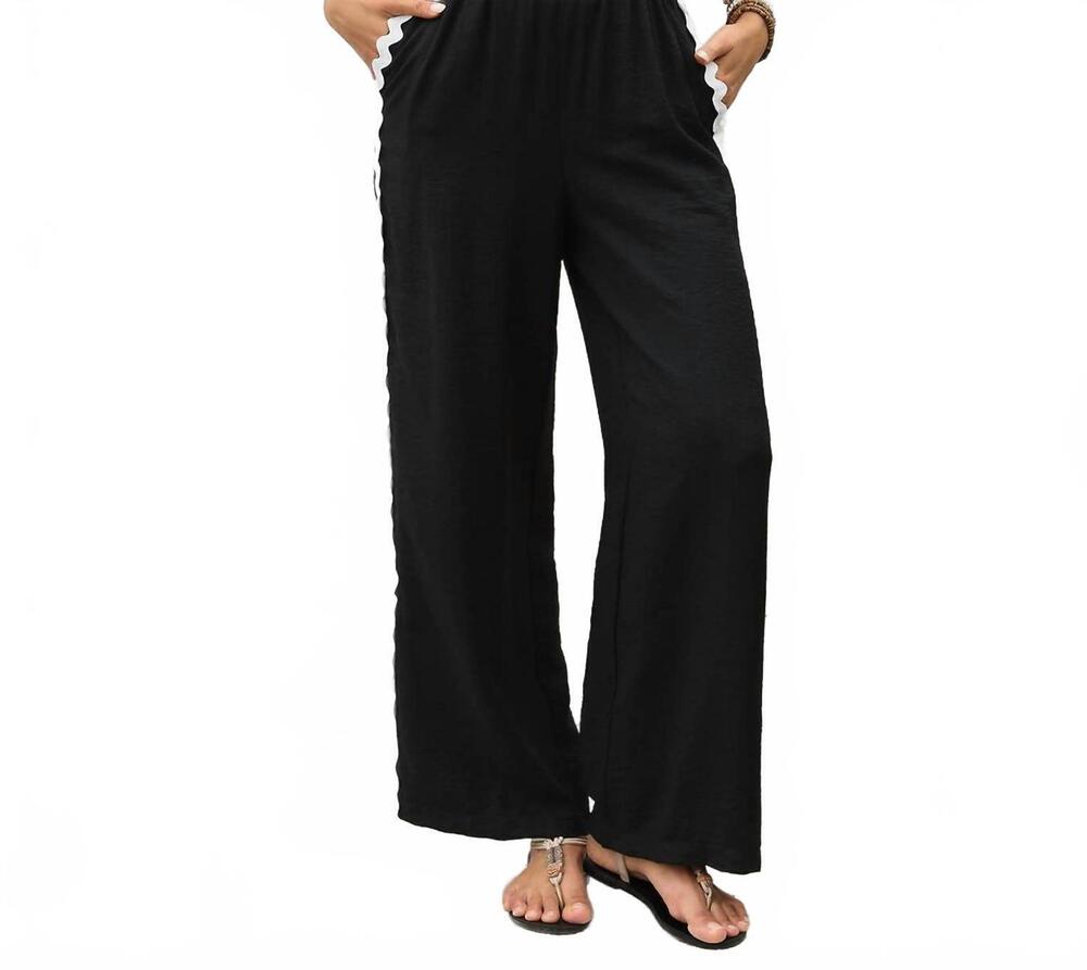 NEW ANNA-KACI women's sleeveless crop top and wide leg two piece set in black